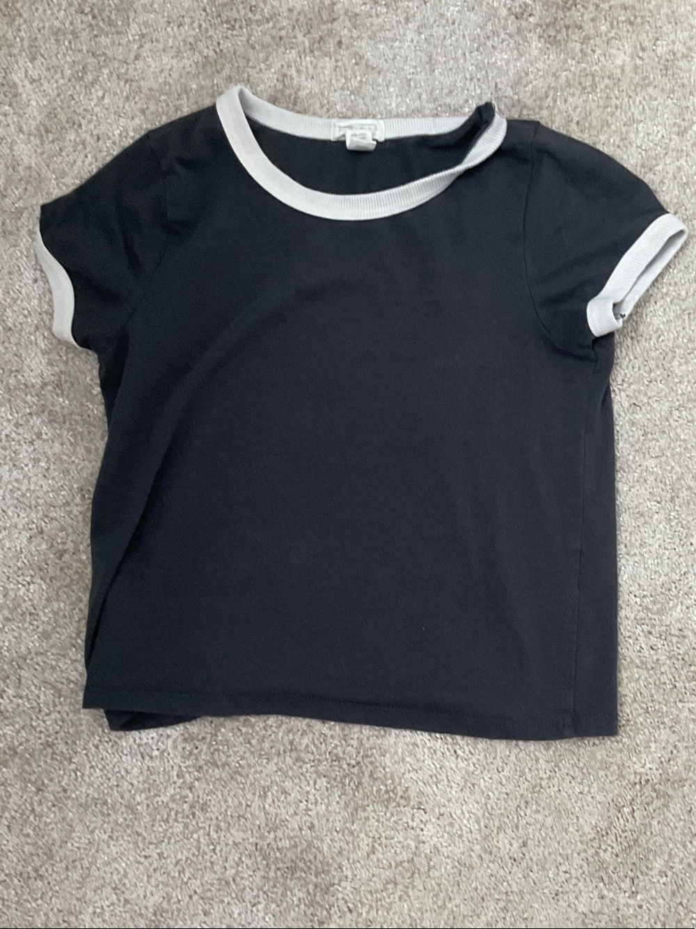 Full Tilt Black Tee with White Trim - Short Sleeve Kids Top